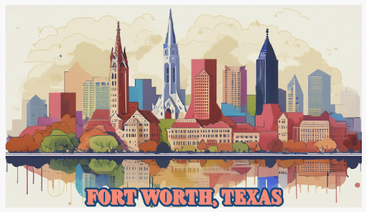 AI-generated image of Fort Worth Skyline